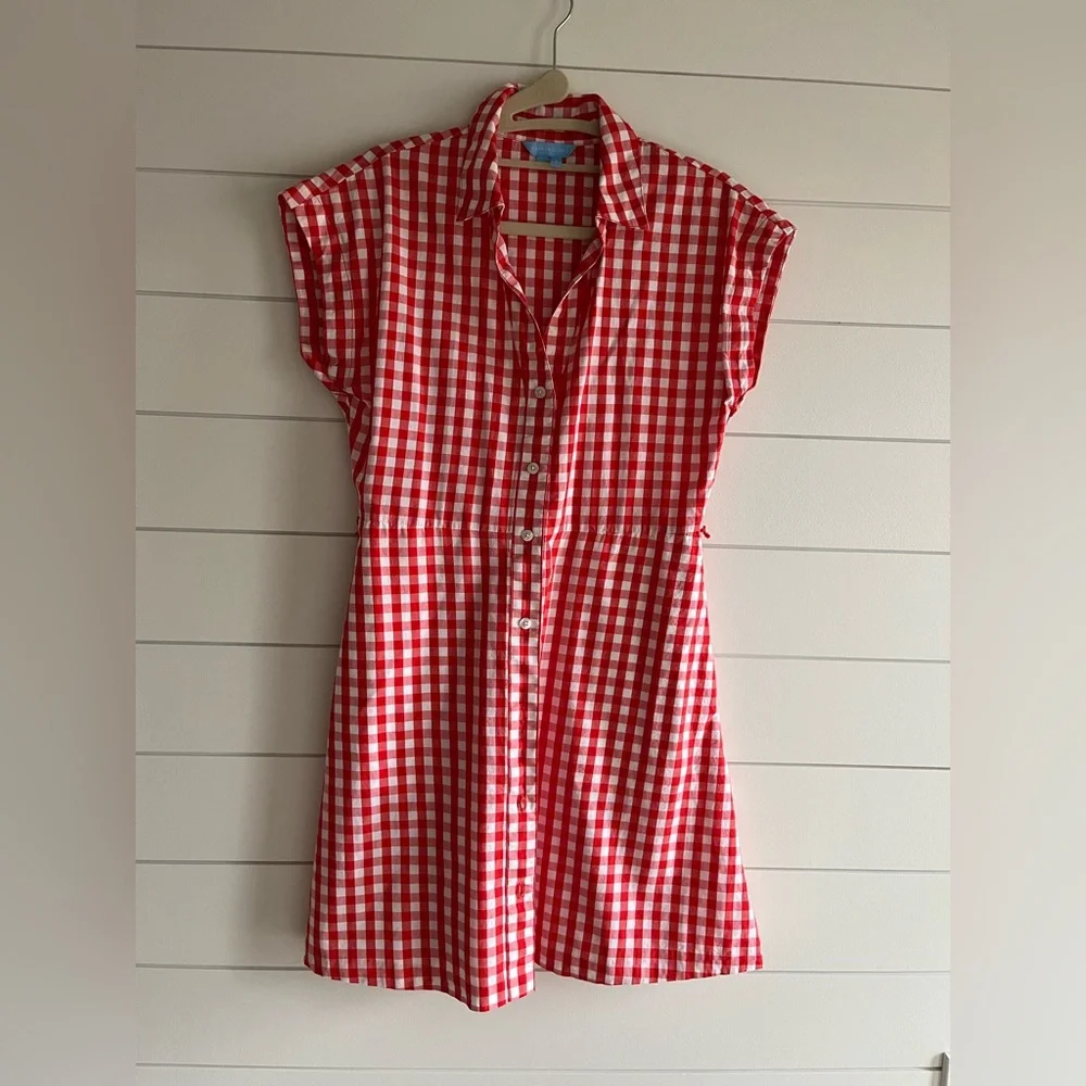 Red and White Gingham Dress Draper James -xs - Picture 2 of 5